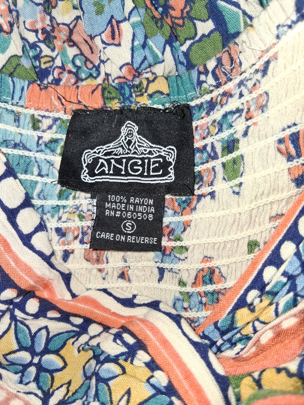 Angie Strappy Floral Romper in White, Coral & Teal - Picture 2 of 5